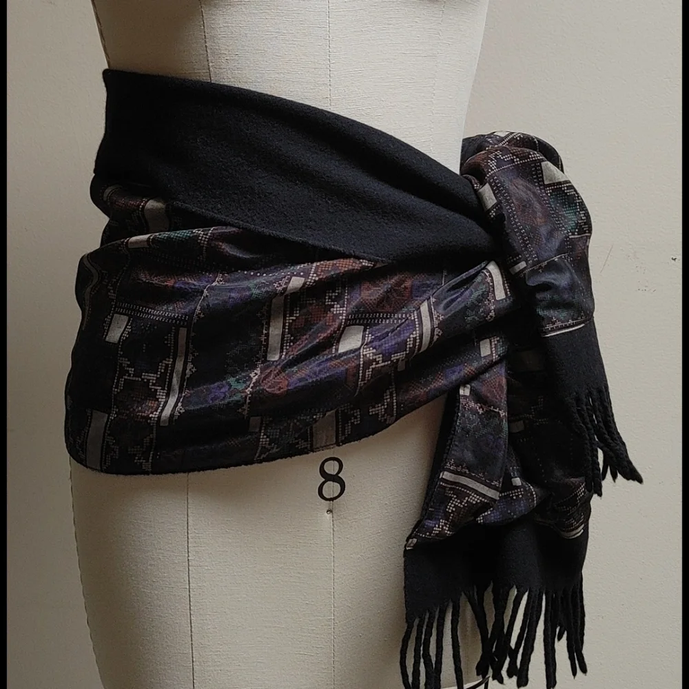 Vintage Italian Wool & Silk Winter Scarf